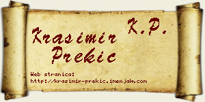 Krasimir Prekić vizit kartica